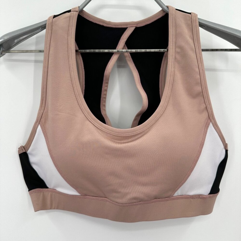 Juicy Couture Side Panel Sports Bra in Primrose Combo sz M